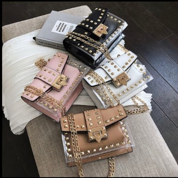 Handbags - Gold studded delineate fun bag.